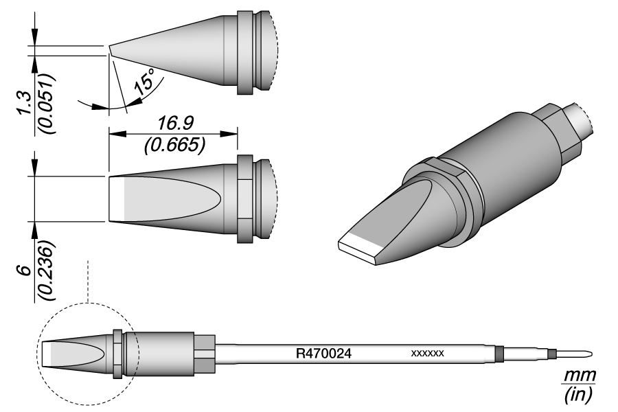 R470024 - Chisel Cartridge 6 x 1.3